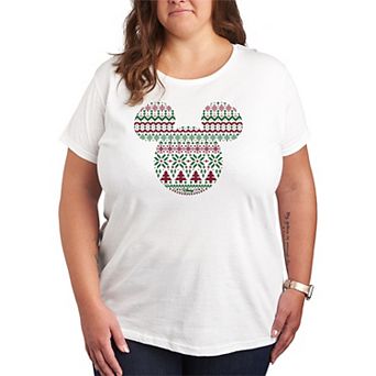 Plus Size Disney's Mickey Mouse Fair Isle Graphic Tee
