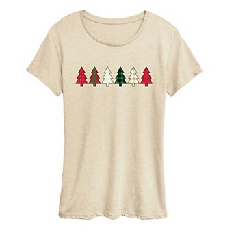 Women's Christmas Tree Patterns Graphic Tee