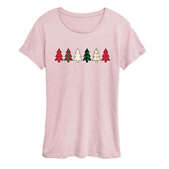 Women's Christmas Tree Patterns Graphic Tee