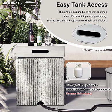 Merax 15.75" Outdoor Propane Tank Cover Table for 20 lb Gas Tank Square Side Table