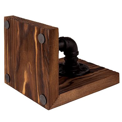Rustic Industrial Pipe Bookends: Heavy Duty, Sturdy L-Shaped Design for Modern Farmhouse