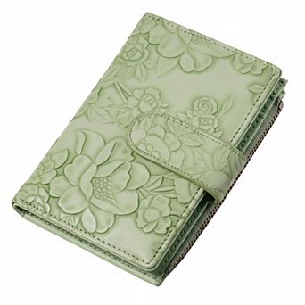 ZUQIETA Women's Small RFID Bifold Wallet Card Slots, ID Window, Zipper Pocket