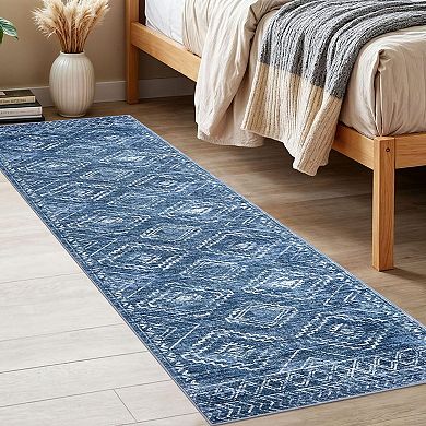 Non Slip Washable Printed Low Pile Runner Rug Soft Home Floor Mat