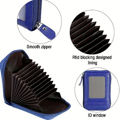 RFID Blocking Zipper Wallet Credit Card Holder