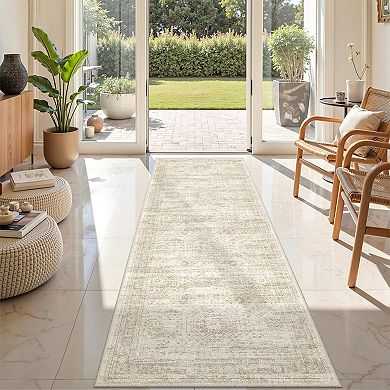 Non Slip Washable Low Pile Hallway Runner Rug Soft Stain Resistant Multi Use
