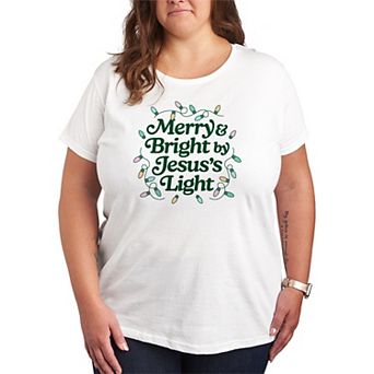 Plus Size Jesus's Light Merry & Bright Graphic Tee