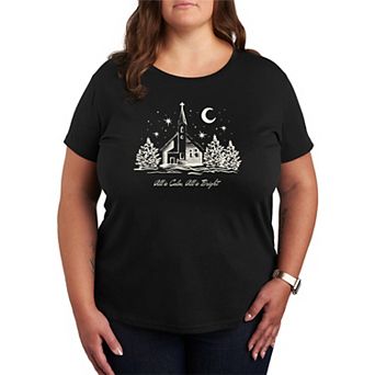 Plus Size All Is Calm, All Is Bright Graphic Tee