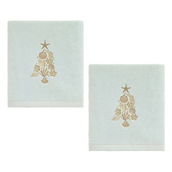 Avanti Shell Christmas Tree Hand Towel 2-Pack