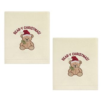 Avanti Teddy Bear Christmas Hand Towel 2-Pack