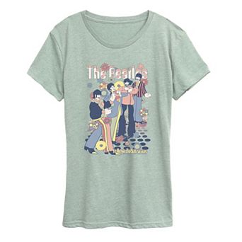 Women's The Beatles Floral Retro Graphic Tee