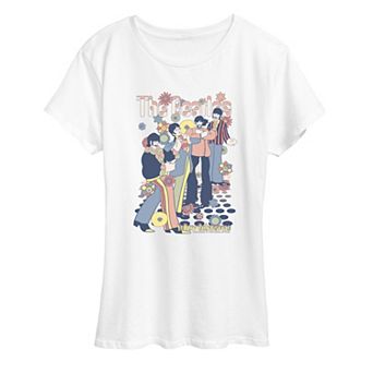 Women's The Beatles Floral Retro Graphic Tee