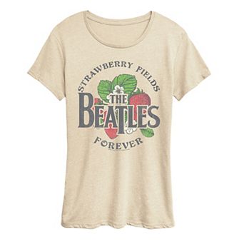 Women's The Beatles Strawberry Fields Forever Distressed Graphic Tee