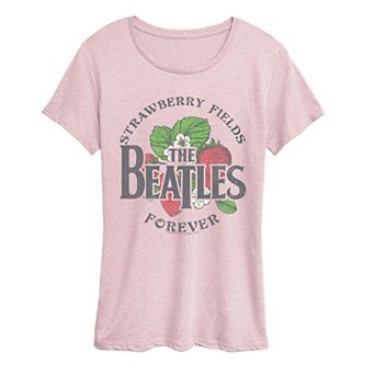 Women's The Beatles Strawberry Fields Forever Distressed Graphic Tee
