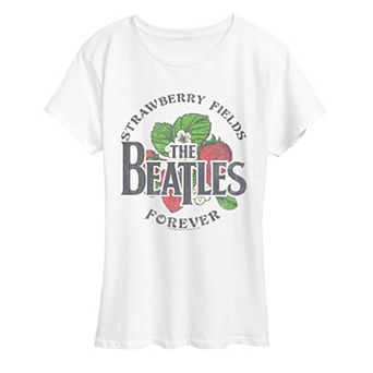 Women's The Beatles Strawberry Fields Forever Distressed Graphic Tee