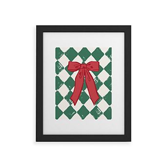 Society6 Christmas Bow Framed Wall Art Print