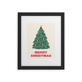 Society6 Merry Christmas Tree Framed Wall Art Print