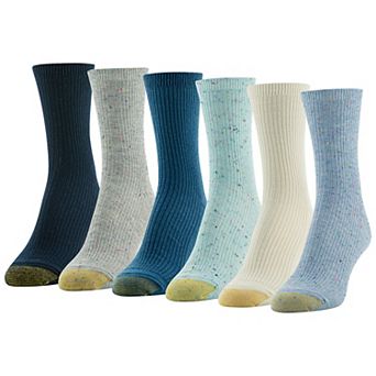 Women's GOLDTOE® 6-Pack Textured Short Crew Socks