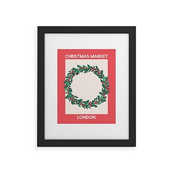 Society6 London Christmas Market Framed Wall Art Print