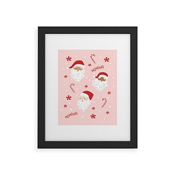 Society6 Peppermint Santas Framed Wall Art Print