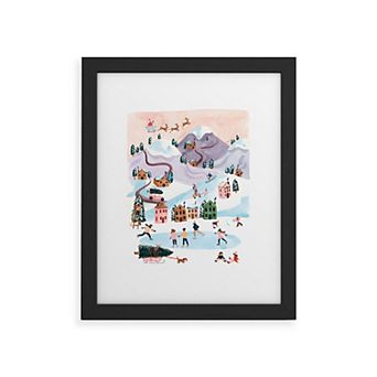 Society6 Holiday Village Framed Wall Art Print