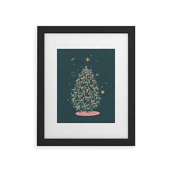 Society6 Elegant Christmas Tree Framed Wall Art Print