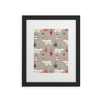 Society6 Festive Ornaments Framed Wall Art Print