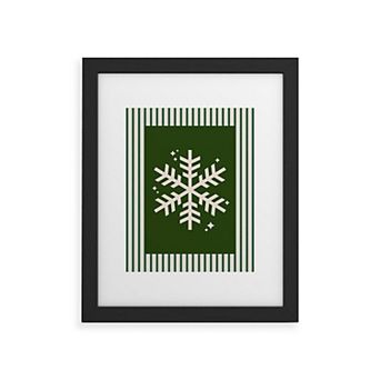 Society6 Snowflake Striped Framed Print