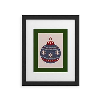 Society6 Snowflake Christmas Ornament Framed Wall Art Print