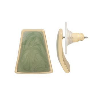 LC Lauren Conrad Gold Tone Enamel Marbled Drop Earrings