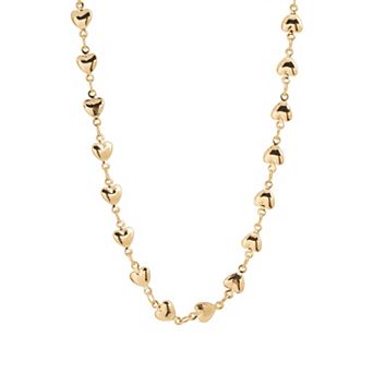LC Lauren Conrad Gold Tone Heart to Heart Short Necklace
