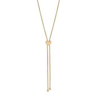 LC Lauren Conrad Gold Tone Polished Heart Short Y Necklace