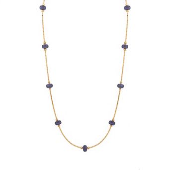 LC Lauren Conrad Gold Tone Beaded Station Short Necklace