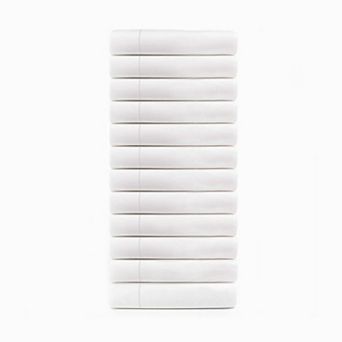 SUPERIOR Cotton Rich Percale Flat Bed Sheet Set of 12