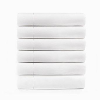SUPERIOR Cotton Rich Percale Flat Bed Sheet Set of 6
