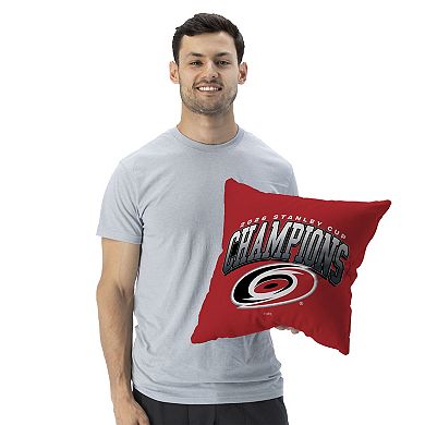 Carolina Hurricanes 2026 Stanley Cup Champions Hardline Throw Pillow