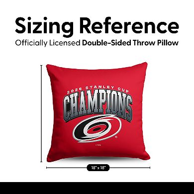Carolina Hurricanes 2026 Stanley Cup Champions Hardline Throw Pillow