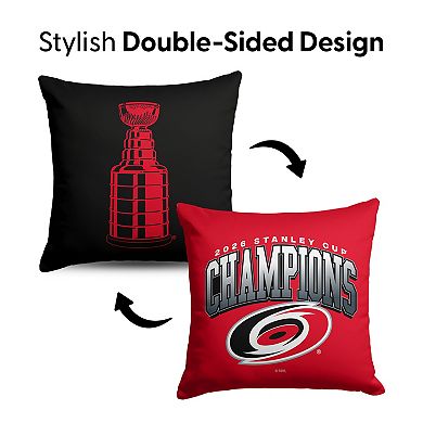 Carolina Hurricanes 2026 Stanley Cup Champions Hardline Throw Pillow