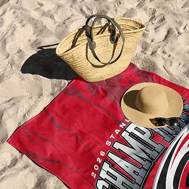 Carolina Hurricanes 2026 Stanley Cup Champions Marbleize Beach Towel