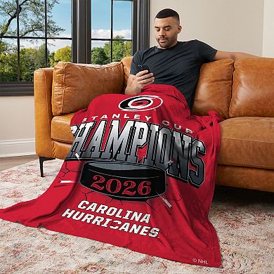 Carolina Hurricanes 2026 Stanley Cup Champions Ripper Silk Touch Throw Blanket