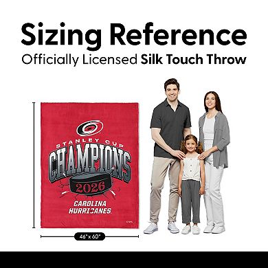 Carolina Hurricanes 2026 Stanley Cup Champions Ripper Silk Touch Throw Blanket