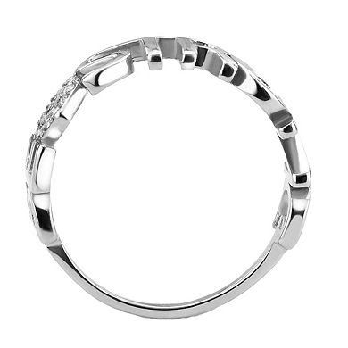 Alamode Be Strong Stainless Steel Cubic Zirconia Heart Ring