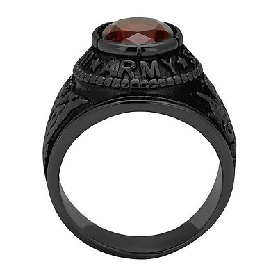 Alamode Army Black Ion Plating Synthetic Glass Ring