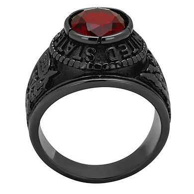 Alamode Army Black Ion Plating Synthetic Glass Ring