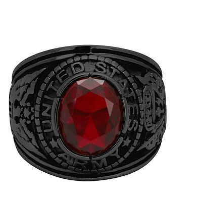 Alamode Army Black Ion Plating Synthetic Glass Ring