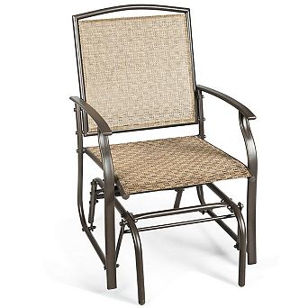 Costway Patio Swing Single Glider Chair Rocking Seating Steel Frame Garden