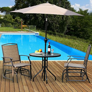 Costway Patio Swing Single Glider Chair Rocking Seating Steel Frame Garden