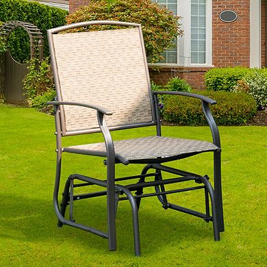 Costway Patio Swing Single Glider Chair Rocking Seating Steel Frame Garden