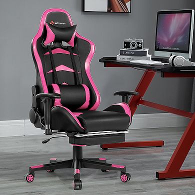 Costway Office Massage Gaming Chair Reclining Swivel Racing with Footrest