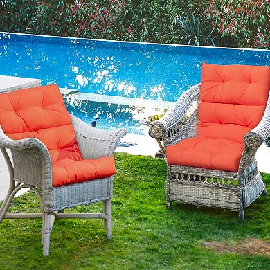 Costway 22''x44'' Back Chair Cushion Tufted Pillow Patio Seating Pad