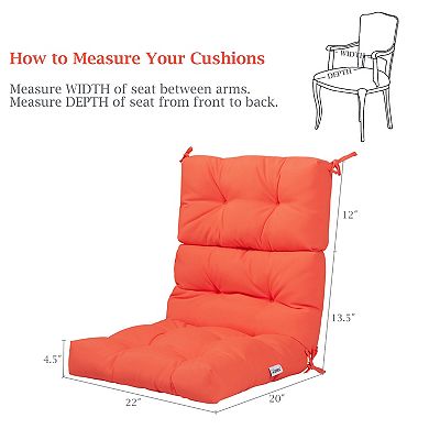 Costway 22''x44'' Back Chair Cushion Tufted Pillow Patio Seating Pad